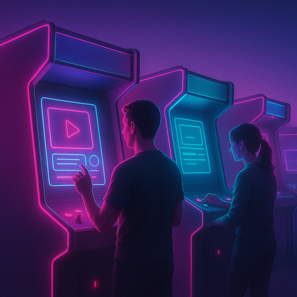ArcadeForge neon arcade scene