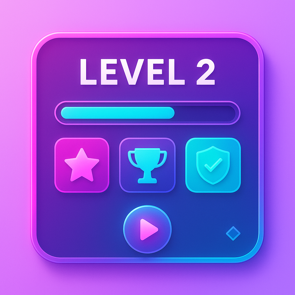 Close-up game HUD with vapor badges