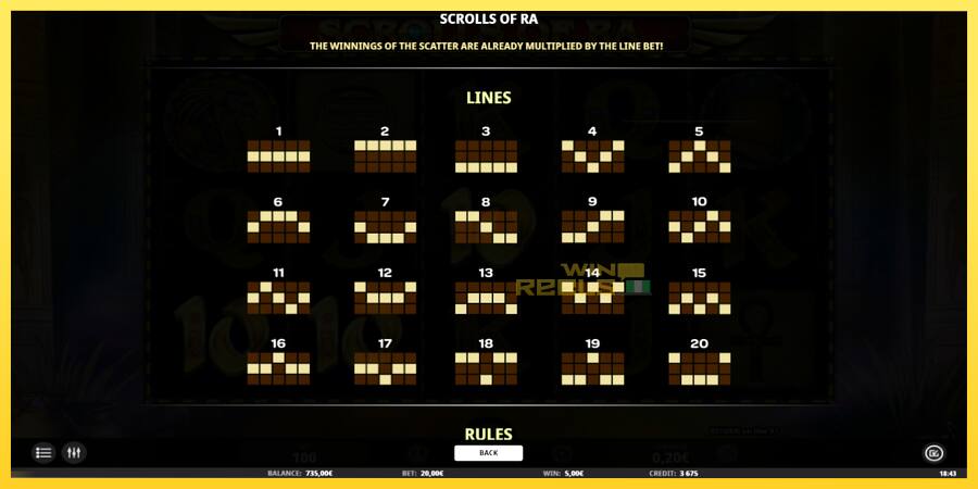 Afbeelding 5 speelautomaat Scrolls of RA