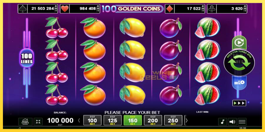 Afbeelding 1 speelautomaat 100 Golden Coins