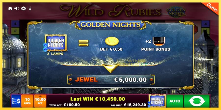 Afbeelding 4 speelautomaat Wild Rubies Golden Nights