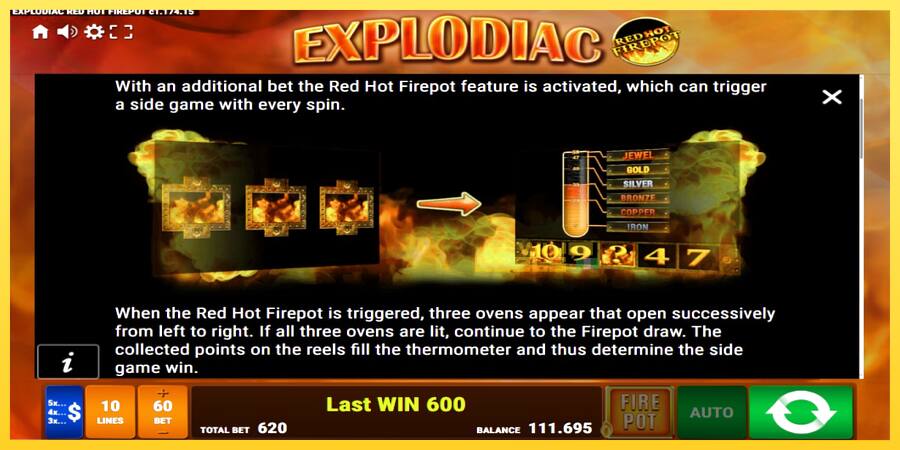 Afbeelding 7 speelautomaat Explodiac Red Hot Firepot