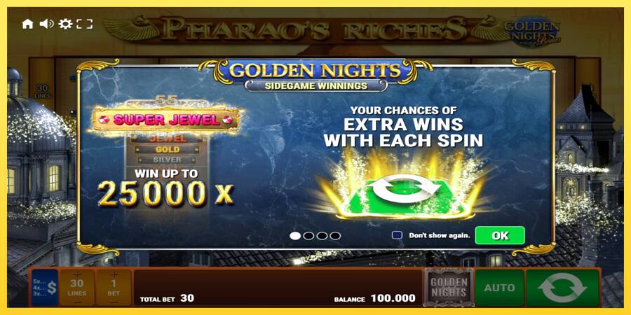 Afbeelding 1 speelautomaat Pharaos Riches Golden Nights