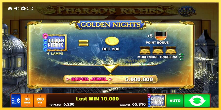 Afbeelding 7 speelautomaat Pharaos Riches Golden Nights