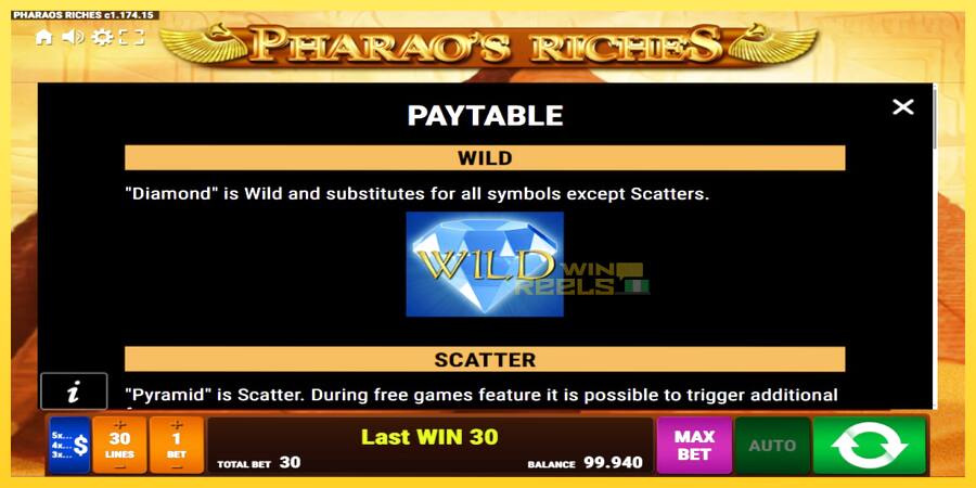 Afbeelding 5 speelautomaat Pharaos Riches