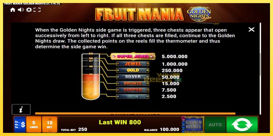 Afbeelding 6 speelautomaat Fruit Mania Golden Nights