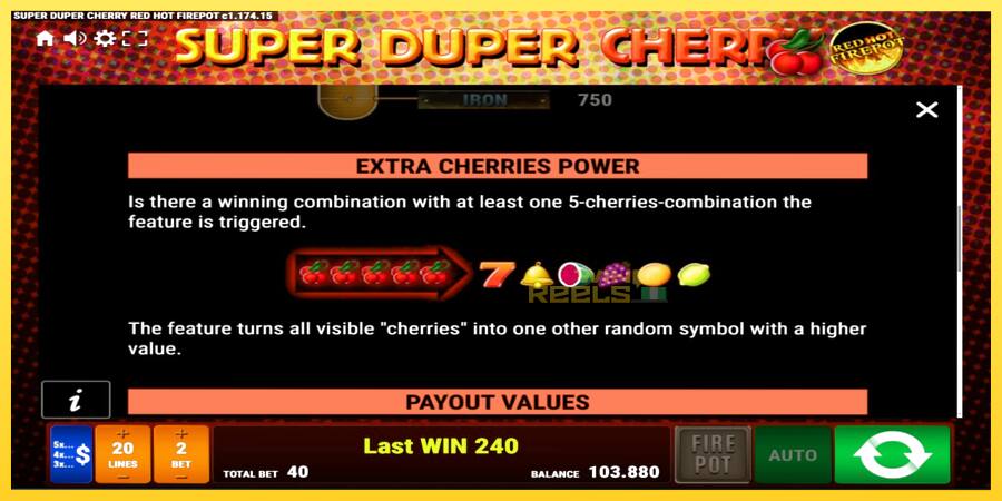 Afbeelding 5 speelautomaat Super Duper Cherry Red Hot Firepot