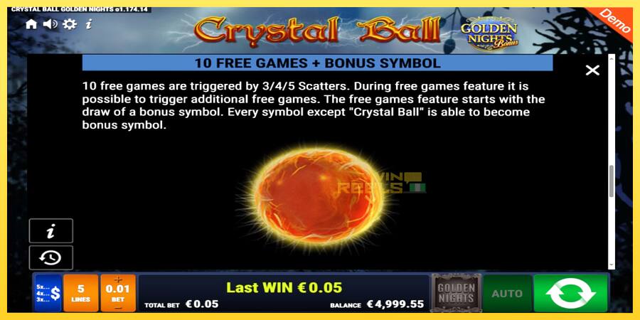 Afbeelding 5 speelautomaat Crystal Ball Golden Nights