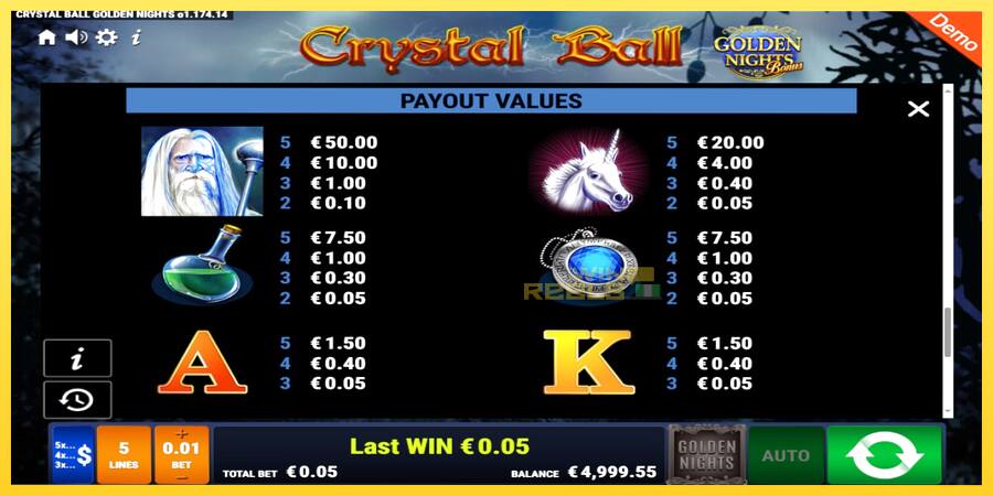 Afbeelding 6 speelautomaat Crystal Ball Golden Nights