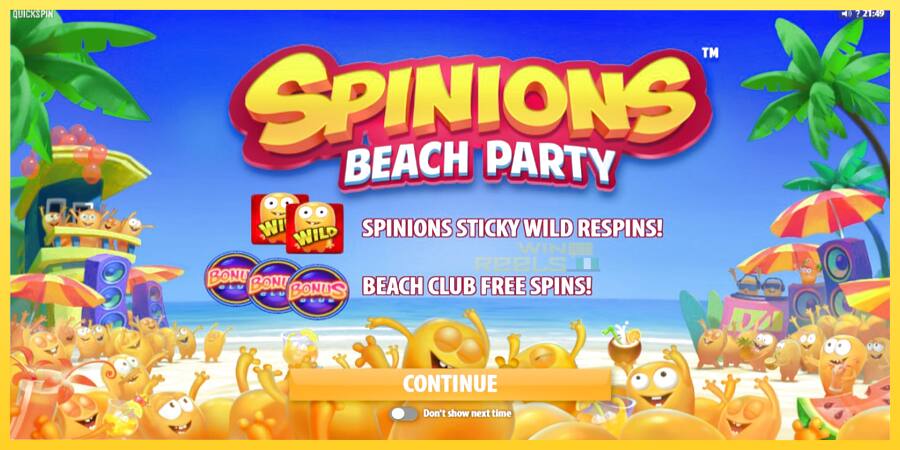 Afbeelding 1 speelautomaat Spinions Beach Party