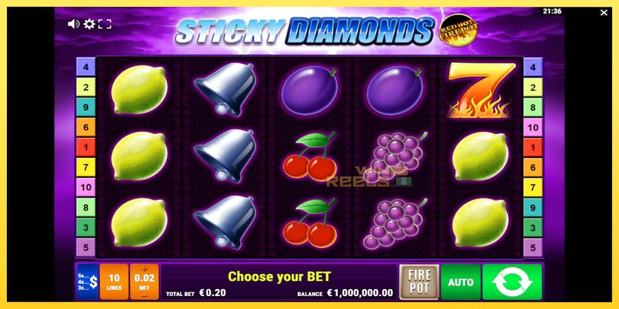 Afbeelding 1 speelautomaat Sticky Diamonds Red Hot Firepot