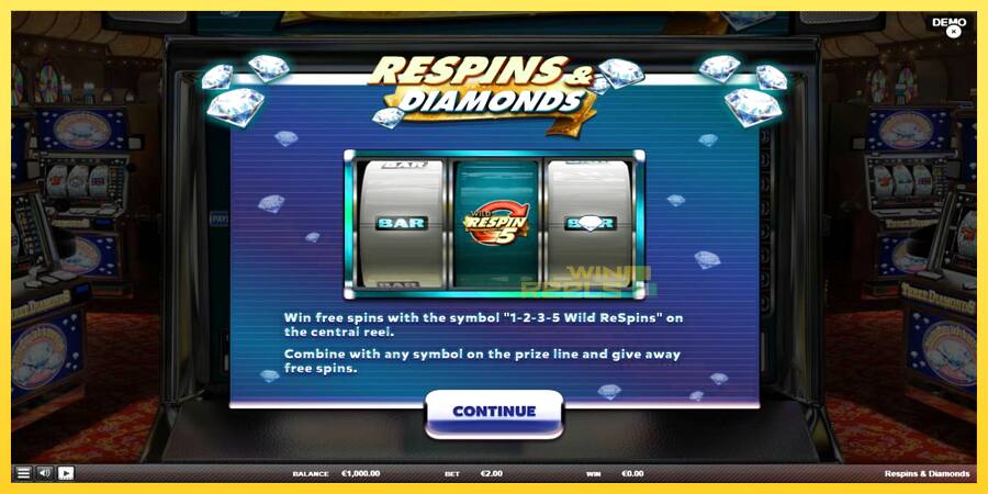 Afbeelding 1 speelautomaat Respins Diamonds