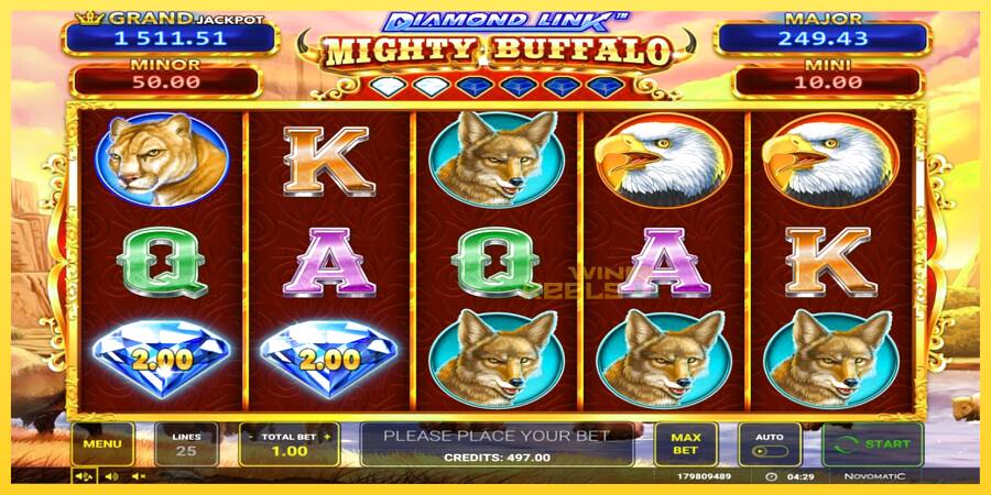 Afbeelding 1 speelautomaat Diamond Link Mighty Buffalo