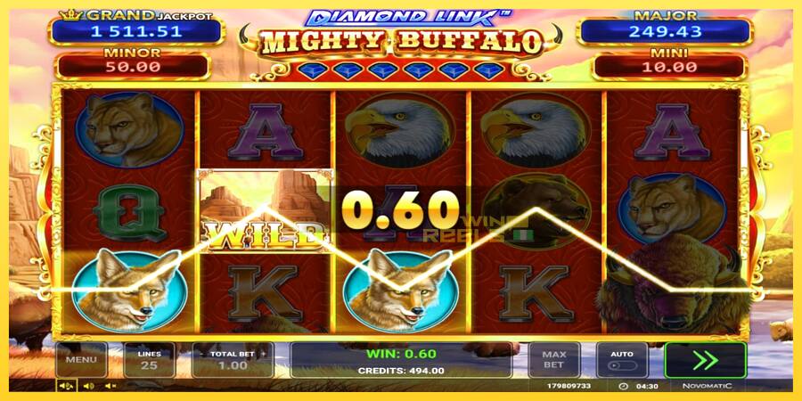 Afbeelding 2 speelautomaat Diamond Link Mighty Buffalo