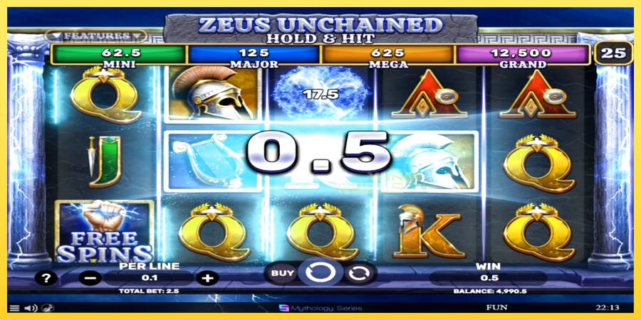 Afbeelding 3 speelautomaat Zeus Unchained - Hold & Hit