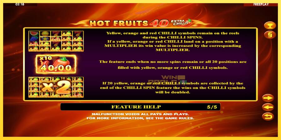 Afbeelding 6 speelautomaat Hot Fruits 40 Extra Chillis