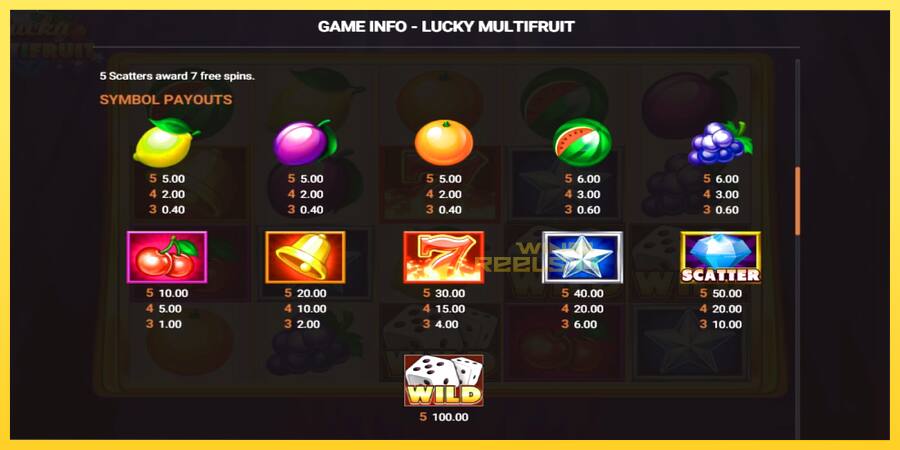 Afbeelding 3 speelautomaat Lucky Multifruit