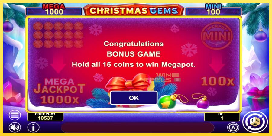 Afbeelding 6 speelautomaat Christmas Gems Hold & Win