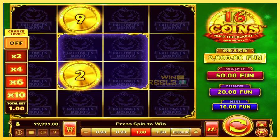 Afbeelding 2 speelautomaat 16 Coins Grand Gold Edition Halloween Jackpots