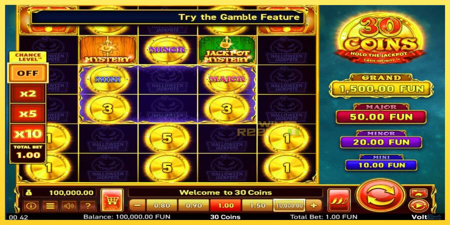 Afbeelding 1 speelautomaat 30 Coins Halloween Jackpots