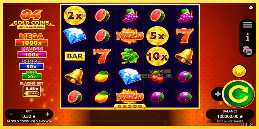 Afbeelding 1 speelautomaat 64 Gold Coins Hold and Win