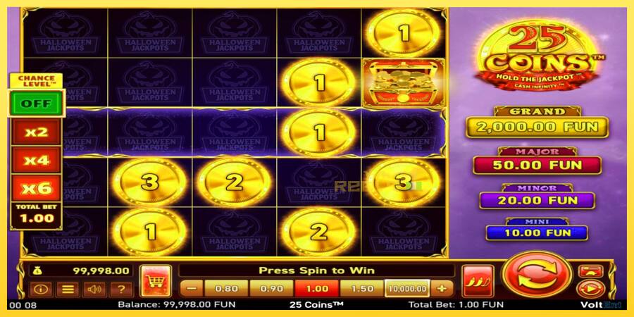 Afbeelding 2 speelautomaat 25 Coins Halloween Jackpots