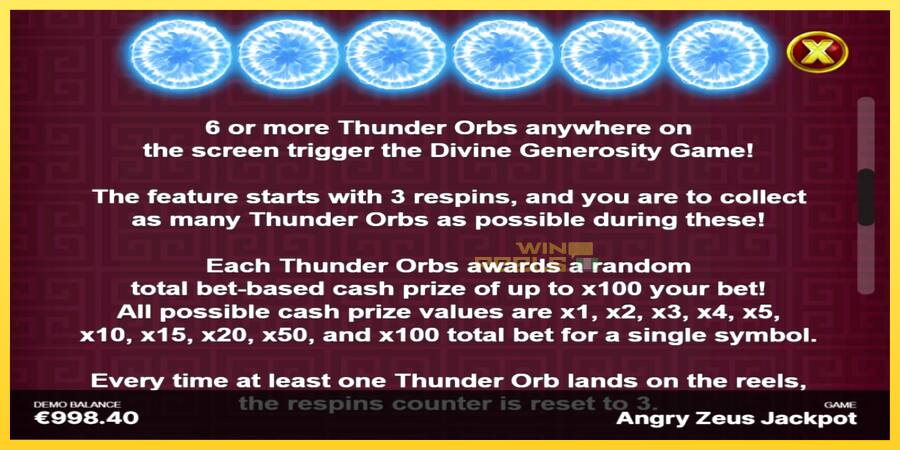 Afbeelding 6 speelautomaat Angry Zeus Jackpot