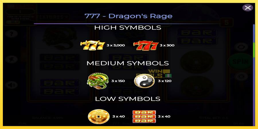 Afbeelding 5 speelautomaat 777 - Dragons Rage