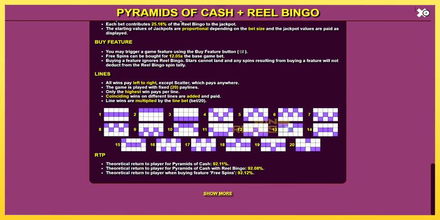 Afbeelding 6 speelautomaat Pyramids of Cash with Reel Bingo