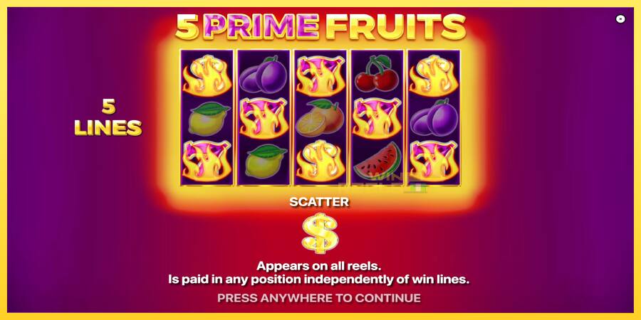 Afbeelding 1 speelautomaat 5 Prime Fruits