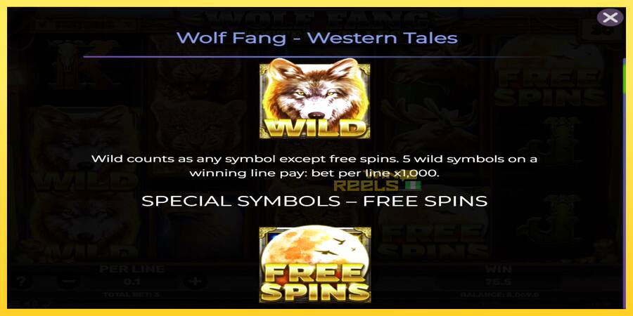 Afbeelding 4 speelautomaat Wolf Fang - Western Tales