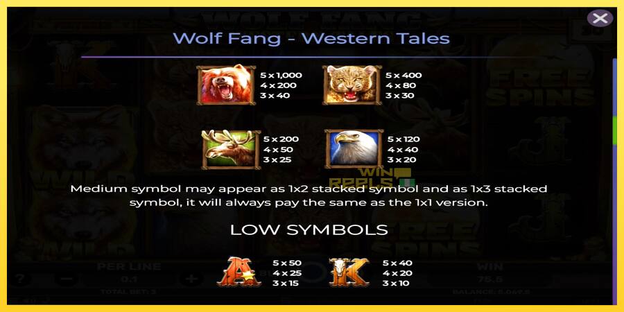 Afbeelding 5 speelautomaat Wolf Fang - Western Tales