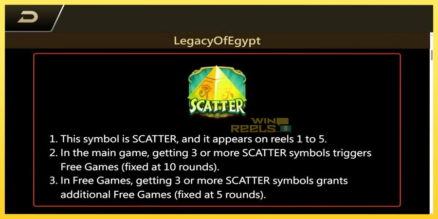 Afbeelding 4 speelautomaat Legacy of Egypt