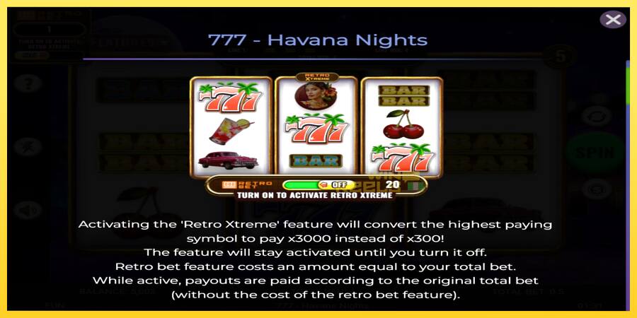 Afbeelding 4 speelautomaat 777 - Havana Nights