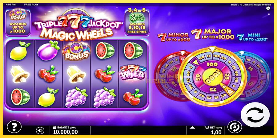 Afbeelding 2 speelautomaat Triple 777 Jackpot Magic Wheels