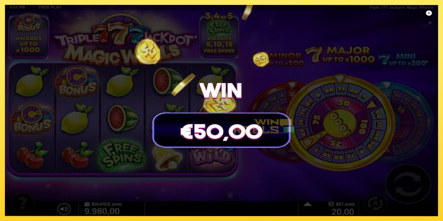 Afbeelding 3 speelautomaat Triple 777 Jackpot Magic Wheels