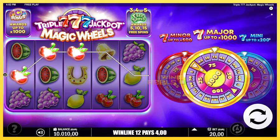 Afbeelding 4 speelautomaat Triple 777 Jackpot Magic Wheels