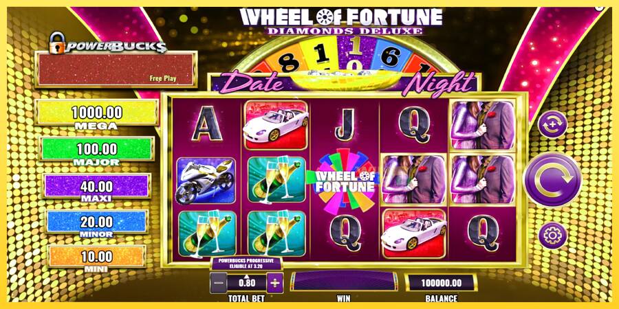 Afbeelding 2 speelautomaat PowerBucks Wheel of Fortune Diamonds Deluxe Date Night