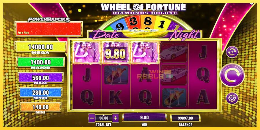 Afbeelding 3 speelautomaat PowerBucks Wheel of Fortune Diamonds Deluxe Date Night