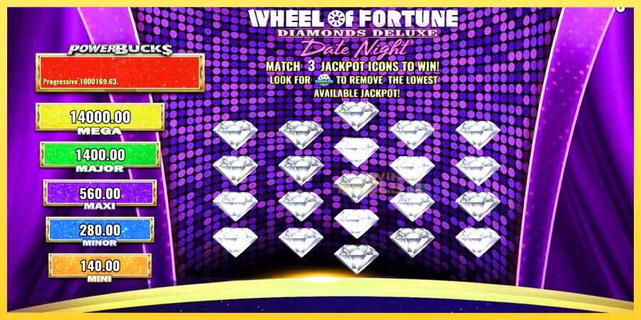 Afbeelding 4 speelautomaat PowerBucks Wheel of Fortune Diamonds Deluxe Date Night