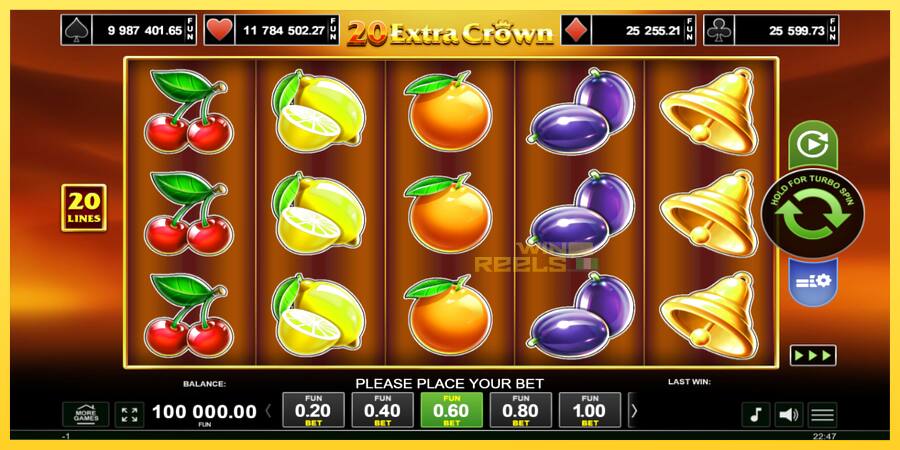 Afbeelding 1 speelautomaat 20 Extra Crown