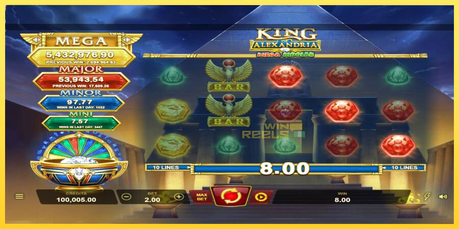 Afbeelding 1 speelautomaat King of Alexandria Mega Moolah