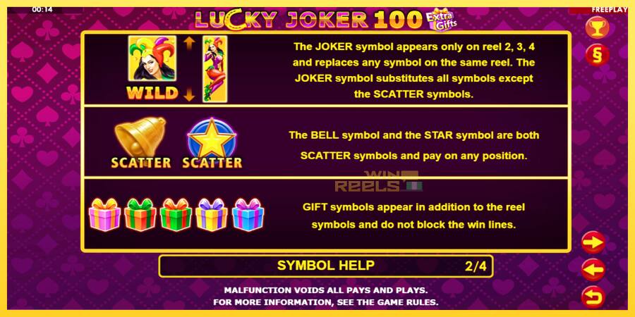 Afbeelding 7 speelautomaat Lucky Joker 100 Extra Gifts