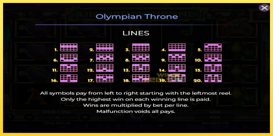 Afbeelding 4 speelautomaat Olympian Throne