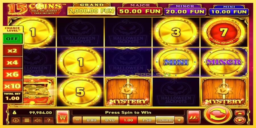 Afbeelding 2 speelautomaat 15 Coins Grand Gold Edition Halloween Jackpot