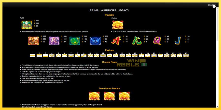 Afbeelding 7 speelautomaat Primal Warriors: Legacy