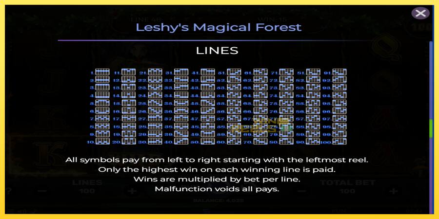 Afbeelding 7 speelautomaat Leshys Magical Forest