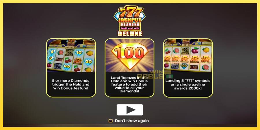 Afbeelding 1 speelautomaat 777 Jackpot Diamond Hold and Win Deluxe