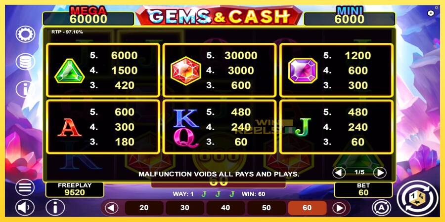 Afbeelding 5 speelautomaat Gems & Cash