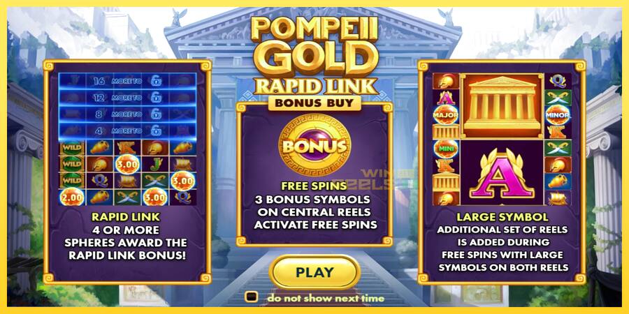 Afbeelding 1 speelautomaat Pompeii Gold Rapid Link Bonus Buy